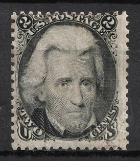 1863 2c Andrew Jackson, United States, USA (Black, Signed)