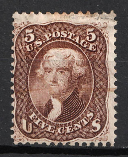 1863 5c Jefferson, United States, USA (Brown)