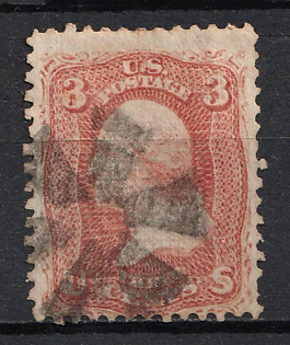 1868 3c Washington, United States, USA (Lake Red)