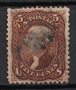 1868 5c Jefferson, United States, USA