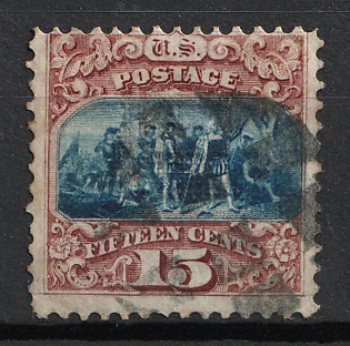 1869 15c Landing of Columbus, United States, USA (Brown and Blue)