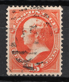 1873 15c Webster, United States, USA (Reddish Orange)