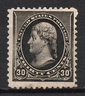 1890 30c Jefferson, United States, USA (Gray Black, Signed)