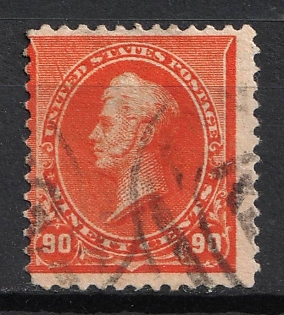 1890 90c Perry, United States, USA (Orange, Signed)