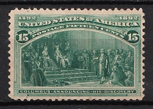 1893 15c Columbian Exposition Issue, United States, USA (Dark Green)