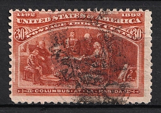1893 30c Columbian Exposition Issue, United States, USA (Orange Brown)