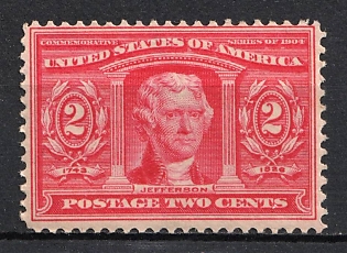 1904 2c Louisiana Purchase Exposition Issue, United States, USA (Bright Carmine)