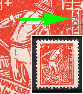 1945 12pf Mecklenburg-Vorpommern, Soviet Russian Zone of Occupation, Germany (First 'E' in 'MECKLENBURG' like 'F')