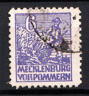 1945 6pf Mecklenburg-Vorpommern, Soviet Russian Zone of Occupation, Germany