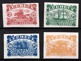 1888 Lubeck, Germany Local Post, Private City Mail (Imperforate)