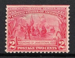 1907 2c Jamestown Exposition Issue, United States, USA (Carmine)
