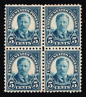 1922 5c Theodore Roosevelt, United States, USA (Dark Blue)