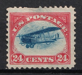1918 24с Curtiss Jenny, United States, USA, Airmail (Carmine Rose and Blue)