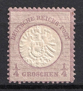 1872 1/4gr German Empire, Large Breast Plate, Germany