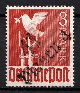 1948 3m District 41 Plauen 4 Main Post Office, Berlin Emergency Issue, Soviet Russian Zone of Occupation, Germany