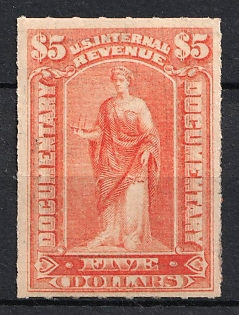 1898 5d Third Issue, United States, USA, Revenue, Documentary Stamp