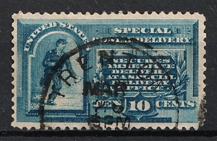1885 10c United States, USA, Special Delivery Stamp (Full Set, Blue)
