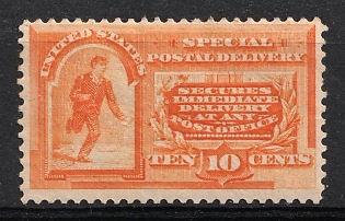 1893 10c United States, USA, Special Delivery Stamp (Full Set, Orange)