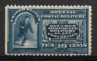 1893 10c United States, USA, Special Delivery Stamp (Full Set, Deep Blue)