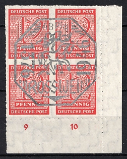 1946 Rosswein (Saxony), Germany Local Post (Unofficial Issue, Corner Margin, Plate Numbers)