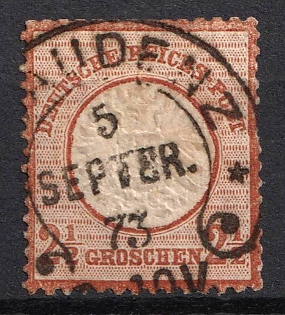 1872 2.5gr Graudenz Postmark, German Empire, Large Breast Plate, Germany (Rare Cancellation)