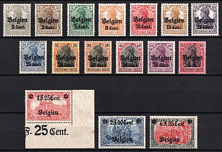 1916-18 Belgium, German Occupation, Germany (Full Set)