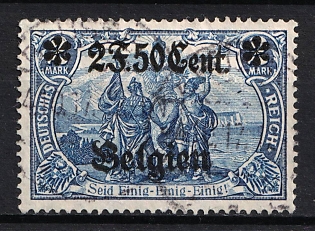 1916-18 2f 50c Belgium, German Occupation, Germany (Signed)