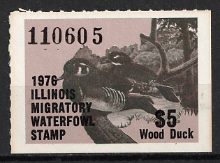 1976 5d Illinois State Duck Stamp, United States Hunting Permit Stamp