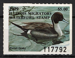 1979 5d Illinois State Duck Stamp, United States Hunting Permit Stamp
