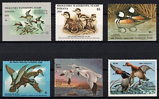 1979-84 Indiana State Duck Stamps, United States Hunting Permit Stamps (Plate Numbers)