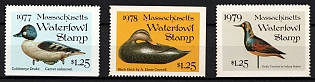 1977-79 1.25d Massachusetts State Duck Stamps, United States Hunting Permit Stamps
