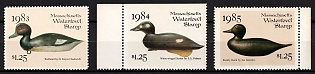 1983-85 1.25d Massachusetts State Duck Stamps, United States Hunting Permit Stamps (Margins)