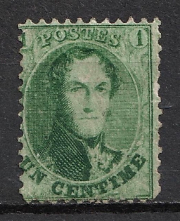 1863 1c Belgium (SHIFTED Perforation)