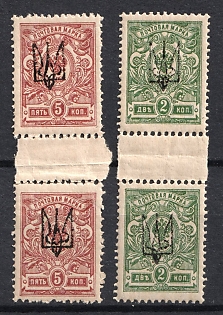 1918 Kharkov (Kharkiv) Type 1, Ukrainian Tridents, Ukraine, Gutter Pairs