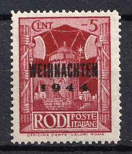 1944 5c Island Rhodes, Reich Military Mail, Field Post, Germany, Airmail