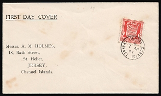 1941 (1 Apr) Jersey, German Occupation, Germany, FDC Cover to Jersey franked with 1P