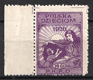 1928 10gr 'Polish Child Care Committee', Poland, Non-Postal, Cinderella (Margin)