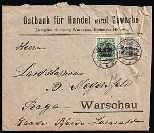 1917 (13 Nov) Poland, German Occupation, Germany, Commercial Cover to Praga (District of Warsaw) franked with 2.5pf and 5pf