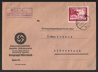 1941 (1 Jul) Third Reich, Germany, Official NSDAP Cover from Vilshofen to Aldersbach franked with 12pf