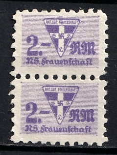 1933-1945 2RM National Socialist Women's League, Rare, Third Reich Nazi Germany Revenue Stamp