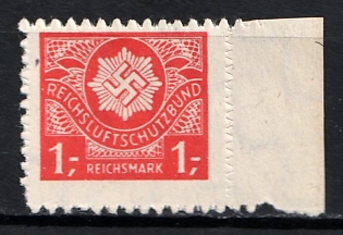 1933-1945 1RM Reichs Air Protection League, Reich Air Defense League, Third Reich Nazi Germany Revenue Stamp