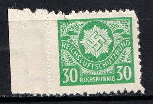 1933-1945 30Rpf Reichs Air Protection League, Reich Air Defense League, Third Reich Nazi Germany Revenue Stamp
