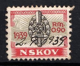 1939 0.90RM NSKOV 1939, NSKOV National Socialist War Victim's Care, Third Reich Nazi Germany Revenue Stamp