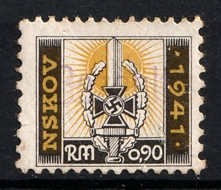1941 0.90RM NSKOV 1941, NSKOV National Socialist War Victim's Care, Third Reich Nazi Germany Revenue Stamp