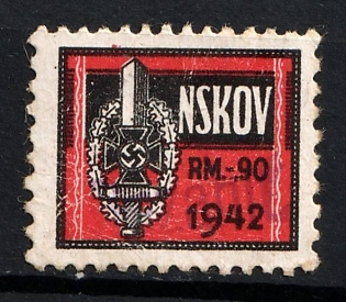 1942 90RM NSKOV 1942, NSKOV National Socialist War Victim's Care, Third Reich Nazi Germany Revenue Stamp