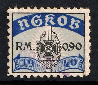 1940 0.90RM NSKOV 1940, NSKOV National Socialist War Victim's Care, Third Reich Nazi Germany Revenue Stamp