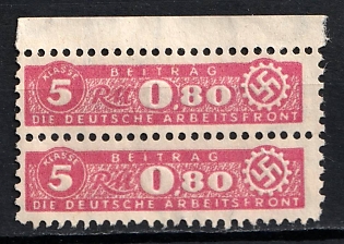 1933-1945 0.80RM Contribution the German Labor Front, Insurance, Third Reich Nazi Germany Revenue Stamp