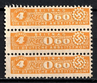 1933-1945 0.60RM Contribution to the German Labor Front, Insurance, Third Reich Nazi Germany Revenue Stamp