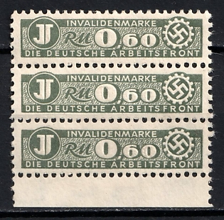 1933-1945 0.60RM Disability Stamp to the German Labor Front, Insurance, Third Reich Nazi Germany Revenue Stamp