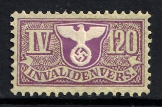 1933-1945 Invalidenvers, Third Reich Nazi Germany Revenue Stamp